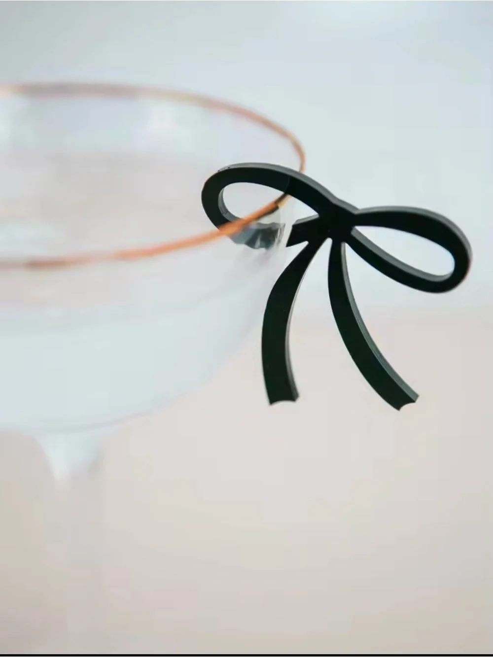 50 Black Bow Drink Tag